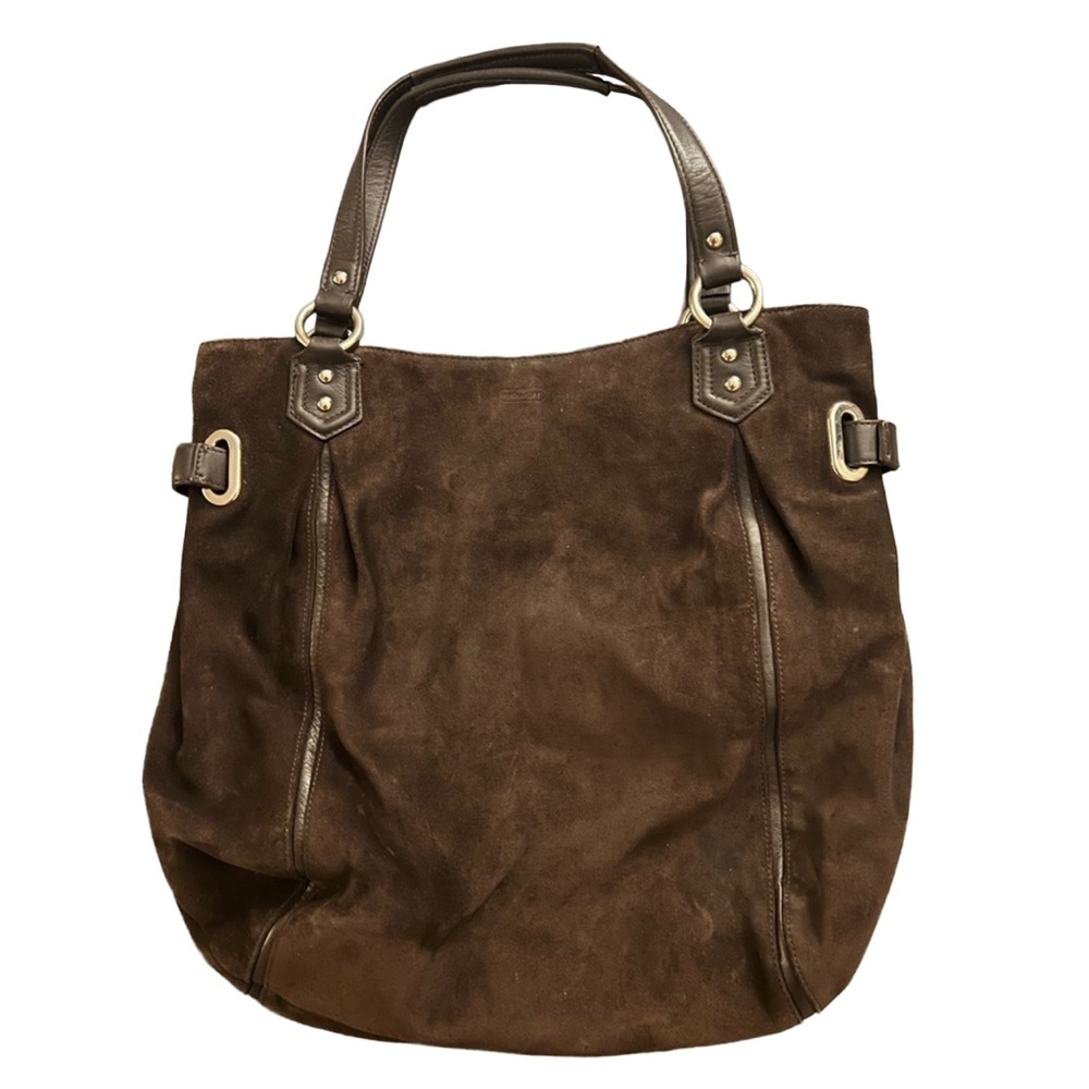 Coach Elegant Brown Suede Tote Bag